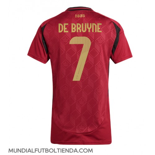 Camiseta Bélgica Kevin De Bruyne #7 Primera Equipación Replica Eurocopa 2024 para mujer mangas cortas